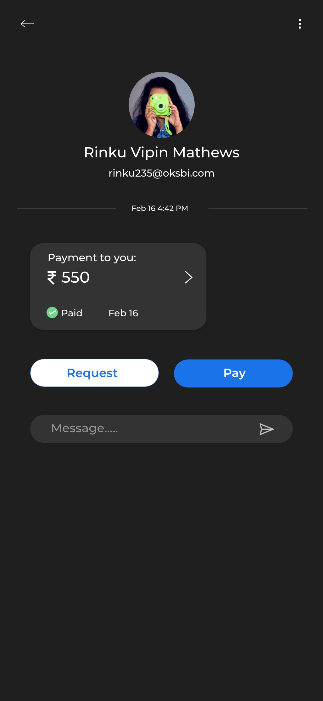 Individual payment Page
